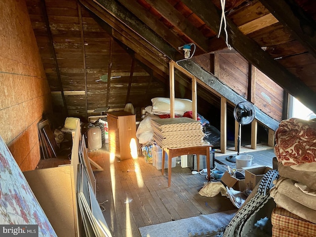 view of unfinished attic