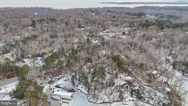 view of snowy aerial view