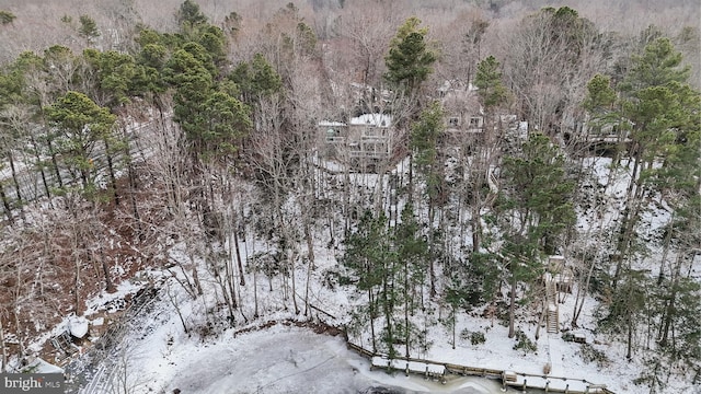 view of snowy aerial view