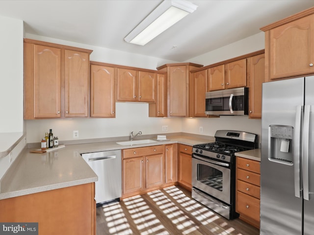 kitchen with appliances with stainless steel finishes and sink