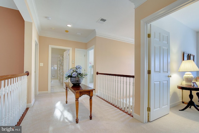 hall with crown molding