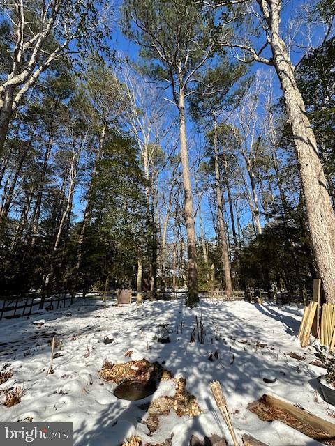 view of snow covered land