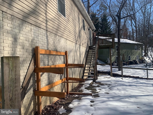 view of snowy exterior