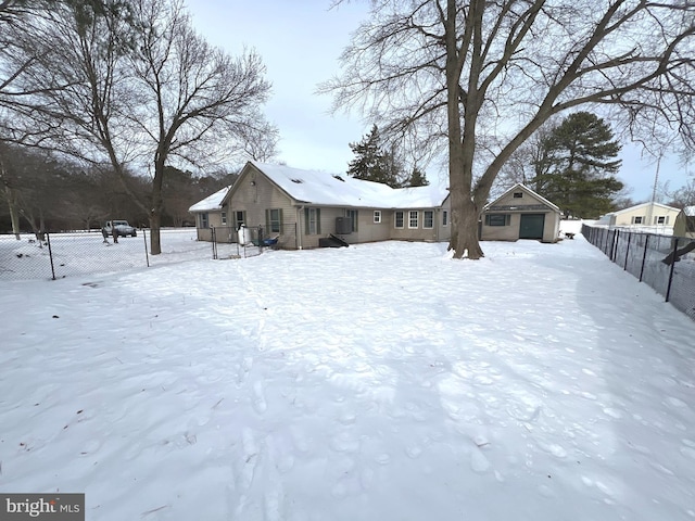 exterior space with a garage