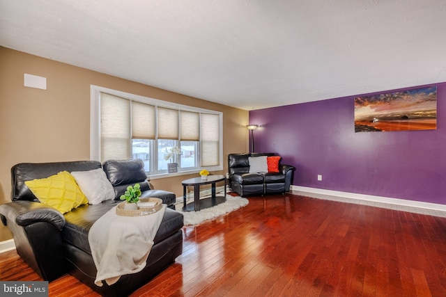 living room with wood-type flooring