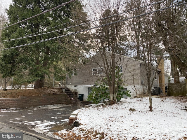 view of snowy exterior