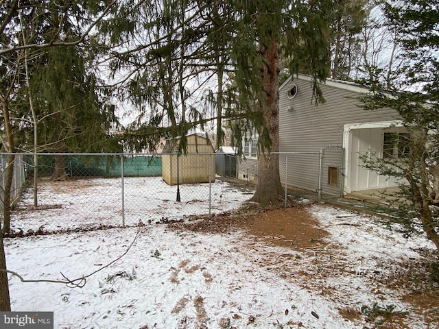 view of snowy yard