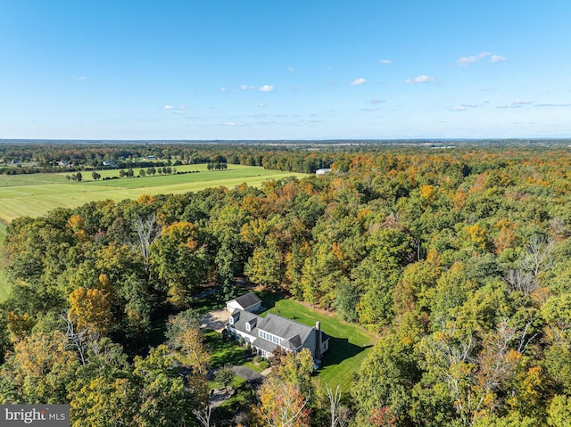 bird's eye view with a rural view