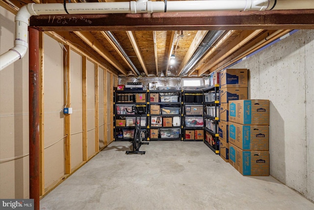 view of storage area