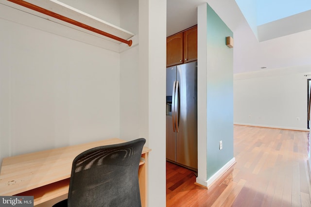 office area featuring light wood-type flooring