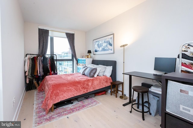 bedroom featuring light hardwood / wood-style flooring