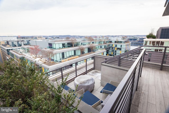 balcony featuring central air condition unit