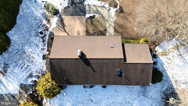 view of snowy aerial view