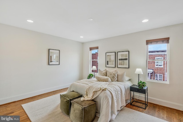 bedroom featuring light hardwood / wood-style flooring