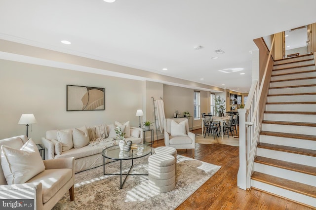 living room featuring hardwood / wood-style floors