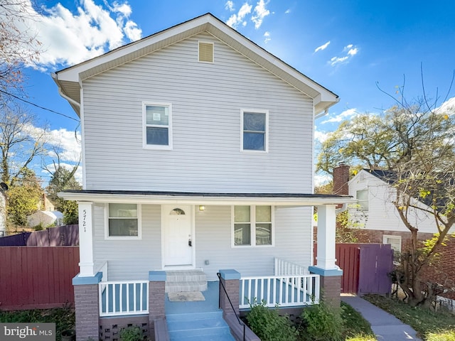 front of property with a porch