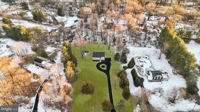 view of snowy aerial view