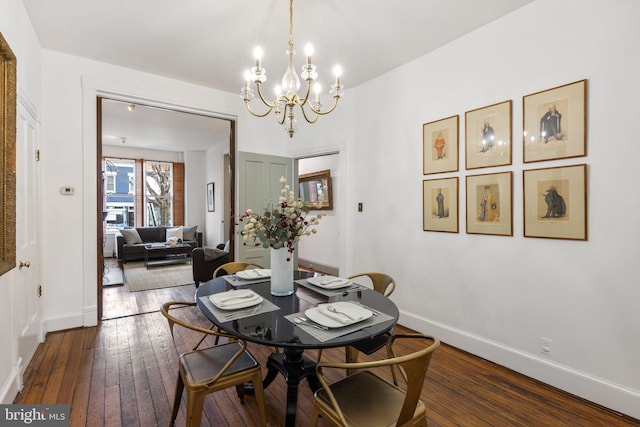 dining space featuring dark hardwood / wood-style flooring