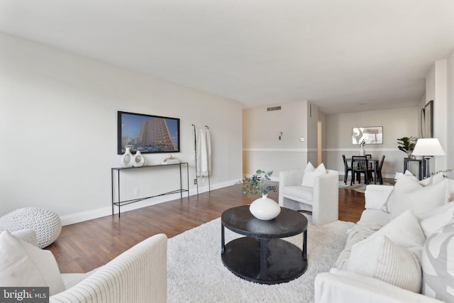 living room featuring hardwood / wood-style floors