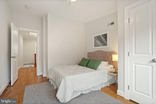 bedroom featuring light hardwood / wood-style floors