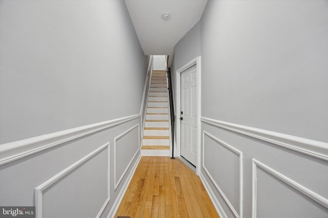 hallway with light wood-type flooring