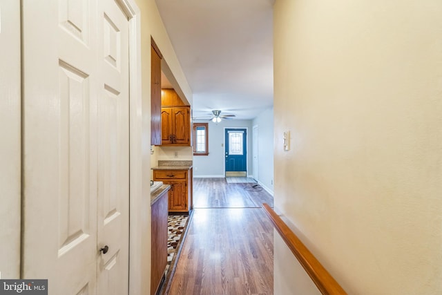 hall featuring hardwood / wood-style floors