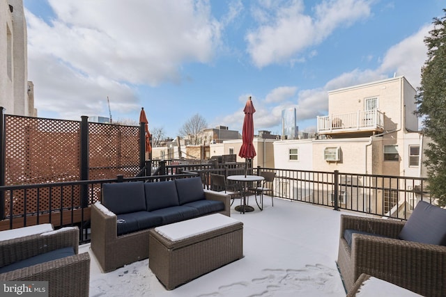 view of patio featuring an outdoor hangout area