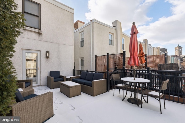 view of patio with an outdoor living space