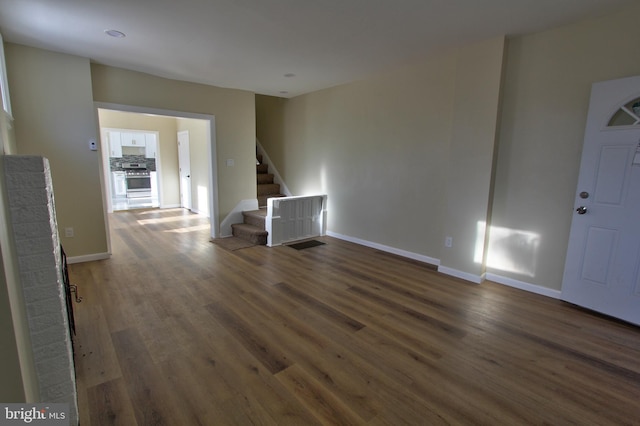 interior space featuring dark wood-type flooring