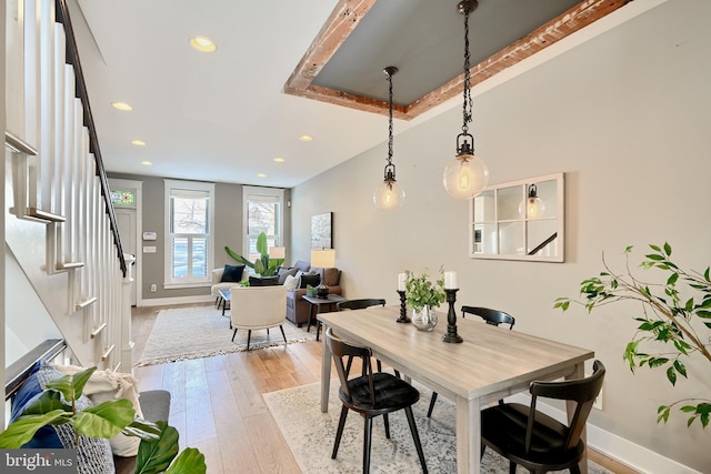 dining area featuring light hardwood / wood-style flooring