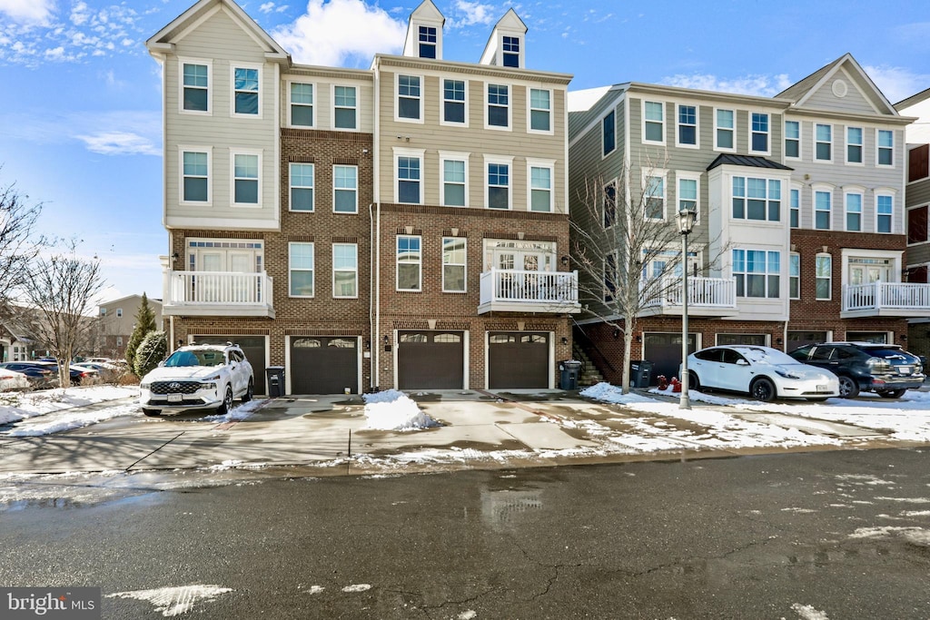 view of snow covered building