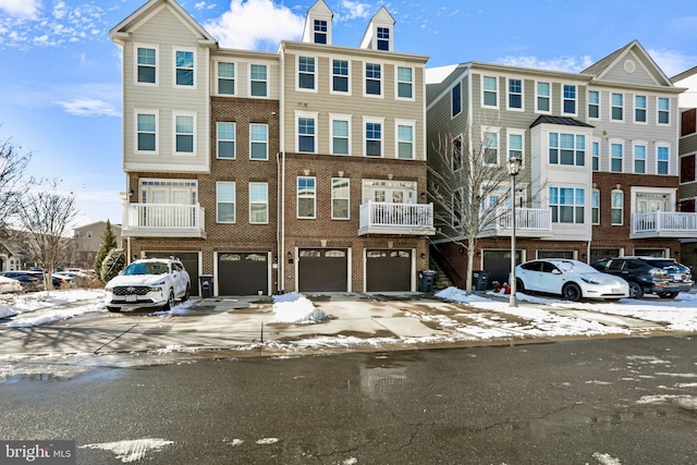 view of snow covered building