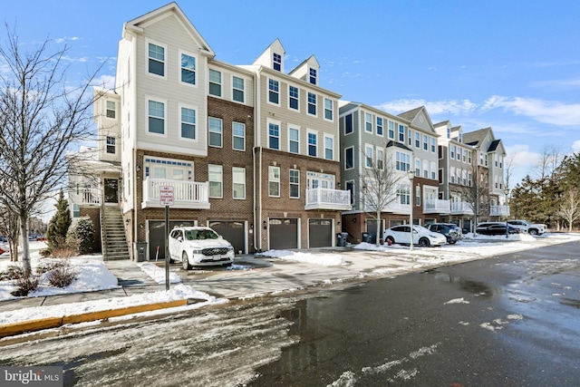 view of snow covered building