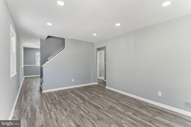 spare room featuring hardwood / wood-style flooring