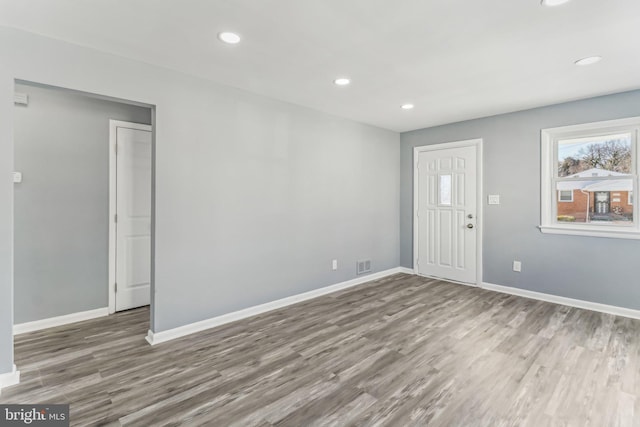 foyer featuring wood-type flooring