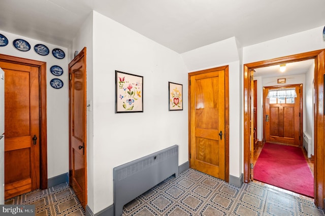 hallway with radiator