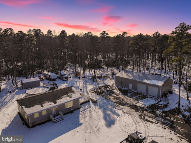 view of snowy aerial view