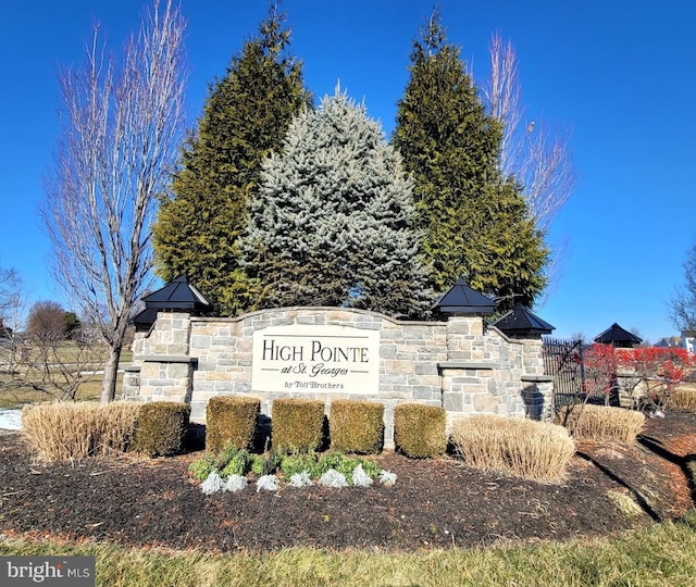 view of community sign