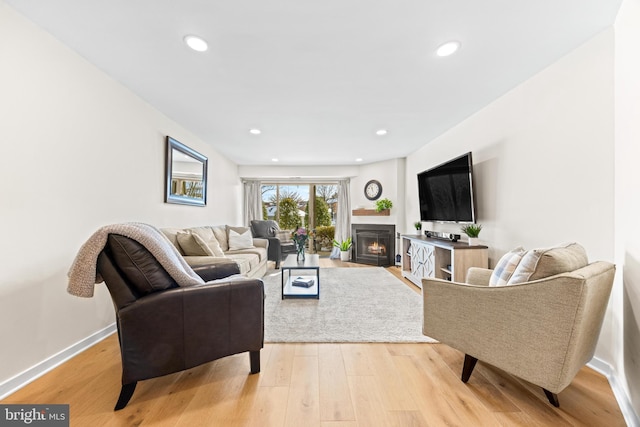 living room featuring light hardwood / wood-style floors