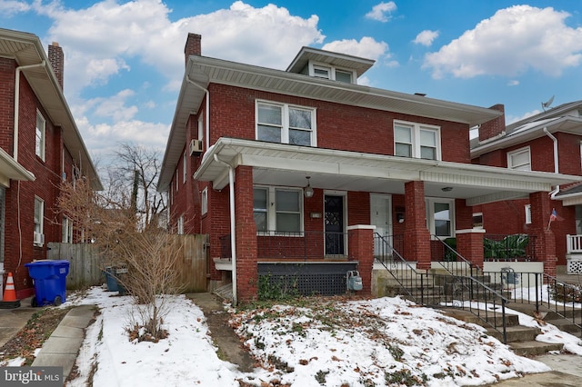 view of front of home with covered porch