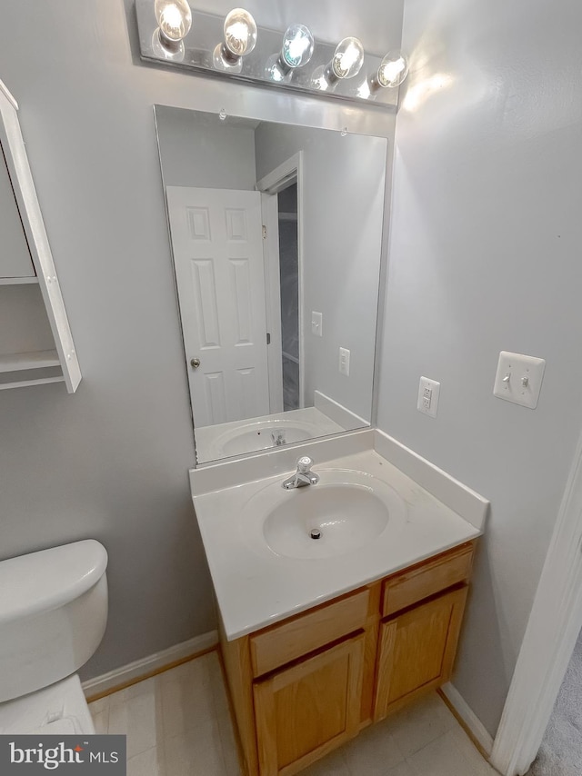 bathroom with toilet and vanity