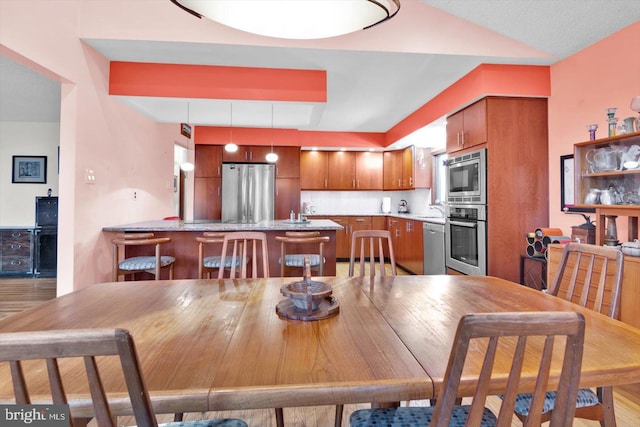 dining room with sink