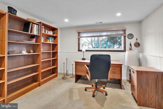 view of carpeted office