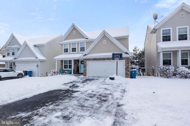 view of property featuring a garage