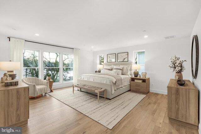 bedroom featuring light hardwood / wood-style floors