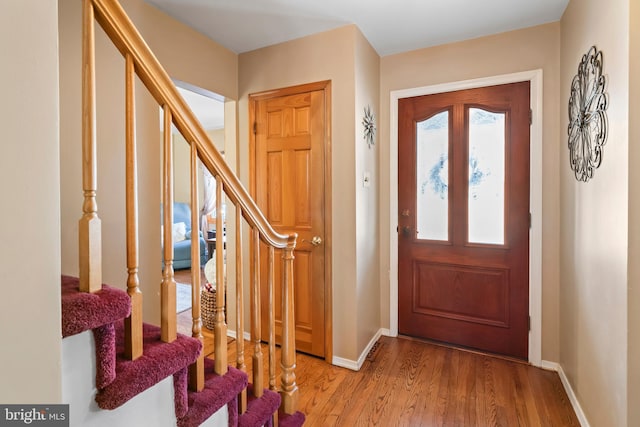 entrance foyer featuring light hardwood / wood-style flooring