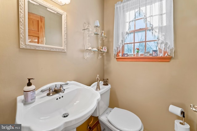 bathroom featuring sink and toilet