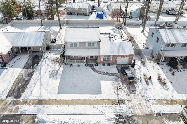 view of snowy aerial view