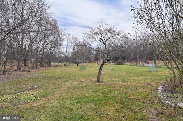 view of yard with fence