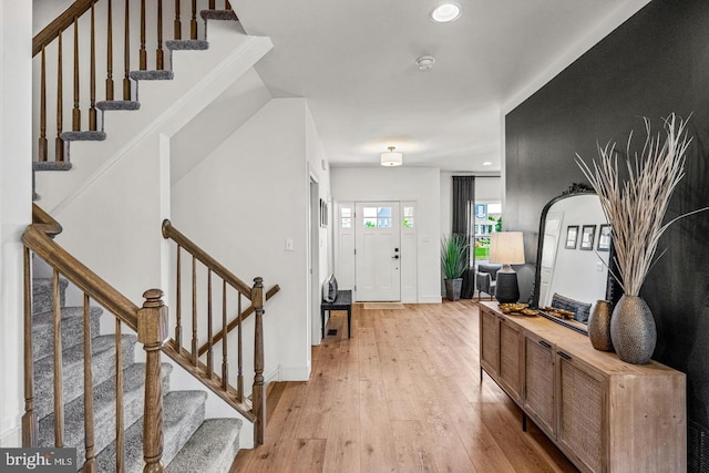 entryway featuring light hardwood / wood-style floors